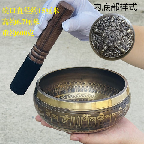 Nepalese handmade copper chime vajra pestle Buddha sound bowl meditation bowl m3331263