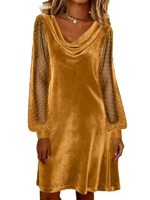 Women's solid color V-neck mesh foam m302228