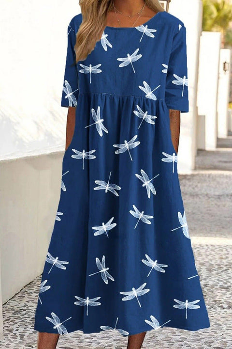 Fashion digital printing big wide dress m303009