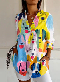 Summer long-sleeved shirt printing pattern printing 3D shirt m302464