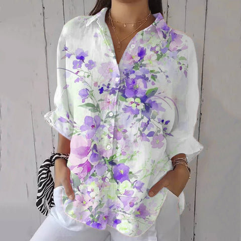 women's large size summer women's casual floral shirt women's small daisy shirt 3D printed shirt m301735