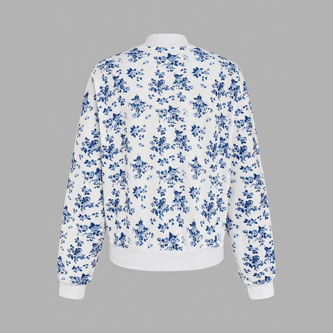 Baseball Collar Printed Jacket Temperament Commuter Casual Versatile Jacket Women's m302851