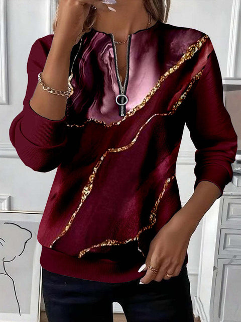 Printed sweater casual sweatshirt top m302179