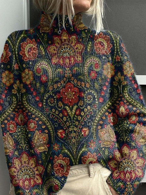 Christmas abstract print casual cape jacket cardigan sweater m302114