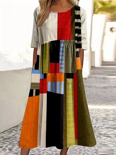 Fashion digital print big wide dress m302128