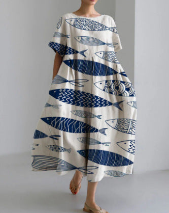 3D imitation cotton pull frame craft women's pendulum dress m301038