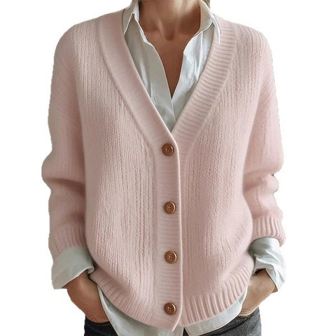 Imitation sweater women's European and American style new loose v-neck long-sleeved cardigan m301888