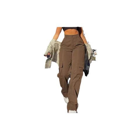 Fashion multi-pocket tooling straight trousers m301370