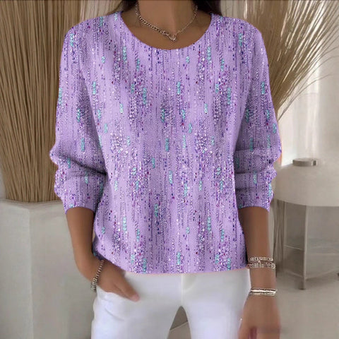 3D digital printing women's fashion round neck casual long-sleeved top m302157