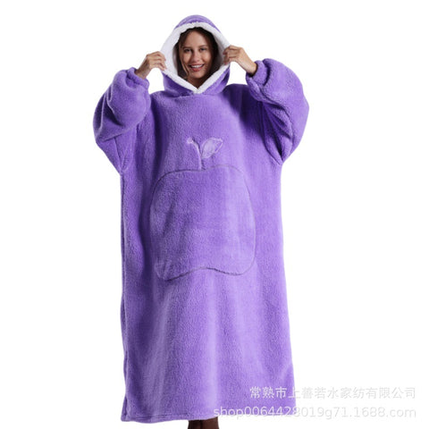 Hooded lazy couple loungewear new comfortable cotton lint lazy blanket can wear blanket m302151