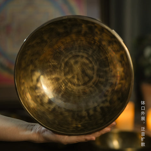 Nepalese Handmade Santha Bowl Sound Therapy Device Copper Exhausted Yoga Meditation Healing Buddha Sound Bowl m3331269