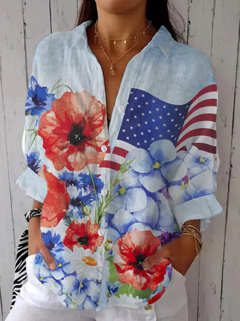 women's large size summer women's casual floral shirt women's small daisy shirt 3D printed shirt m301735