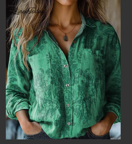 V-neck printed shirt m302770
