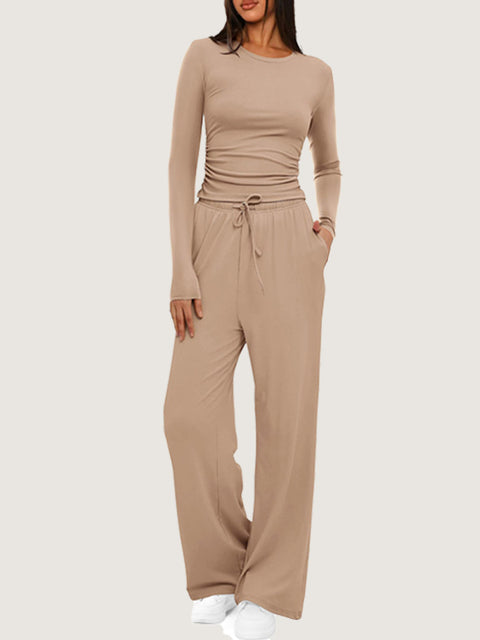 Casual suit women's long-sleeved wide-leg pants multi-occasion sportswear m301800