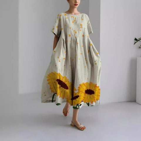 3D imitation cotton pull frame craft women's pendulum dress m301038