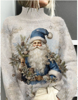 Christmas abstract print casual cape jacket cardigan m301686