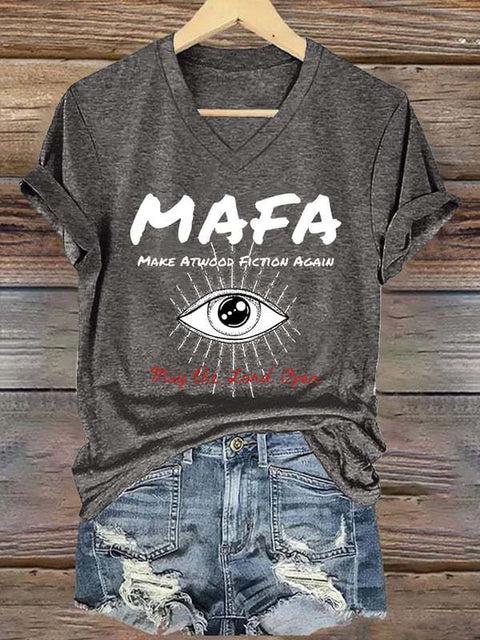 3D digital printing letter series women's V-neck short-sleeved T-shirt m301557