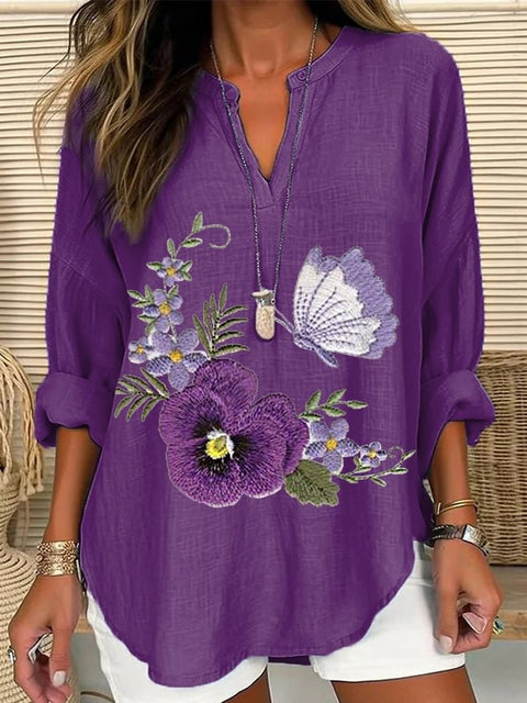 Loose printing round neck casual large size pullover women's clothing T m301359