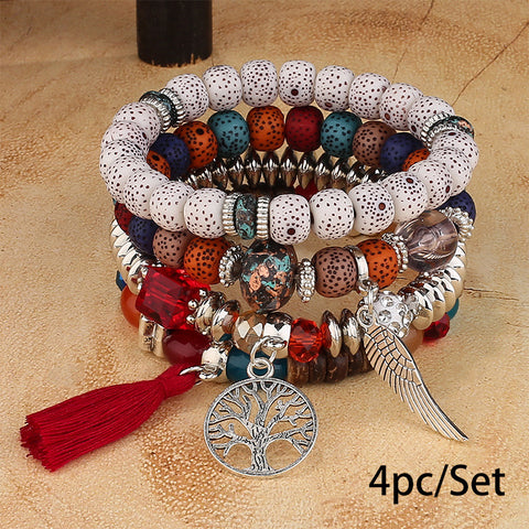 New Bohemian Bracelet Creative Tassel Multi-layer Beaded Bracelet m3331286