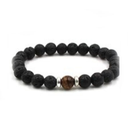 Black Gallstone Elastic Bracelet Skull Pendant Natural Turquoise Tiger Eye Tassel Crystal Volcanic Stone Beaded Bracelet m3331320