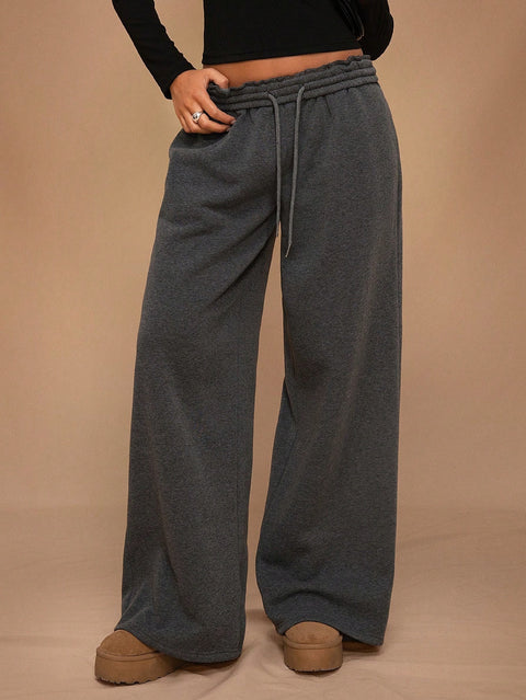 Women's autumn and winter rubber band velvet loose wide-leg sports casual trousers m301677