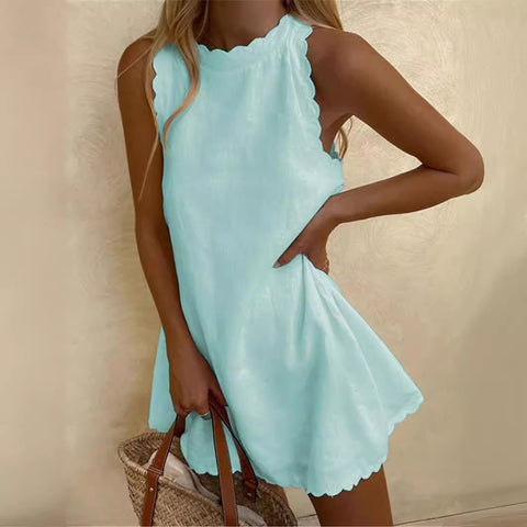 Solid Color Sleeveless Loose Women's Vest Dress M300150