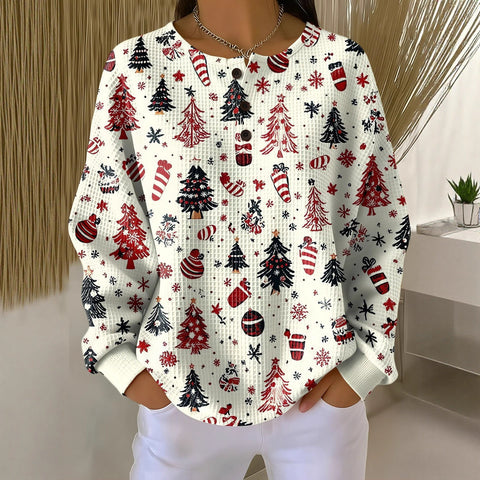 New retro 3D digital printing three-button stand-up collar Polo sweater m302116