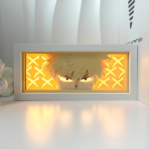 My Hero Academia Bakugou Katsuki Paper Carving Lamp Photo Frame