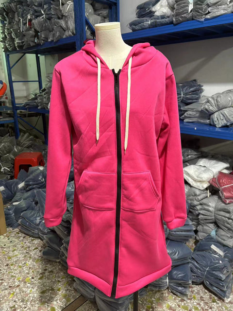 Women's medium and long hooded long-sleeved sweater women's winter m302342