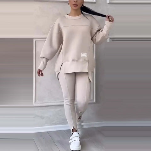 Women's fashion casual printed sweater + trousers cover m302312