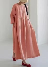 Loose Crew Neck Fashion Premium Long Sleeve Printed Dress m301044