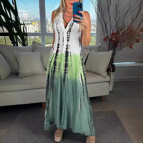 Fashion explosion V-neck printing dress m301904