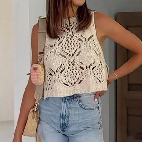 Sleeveless hollow vest vest women's clothing m301383