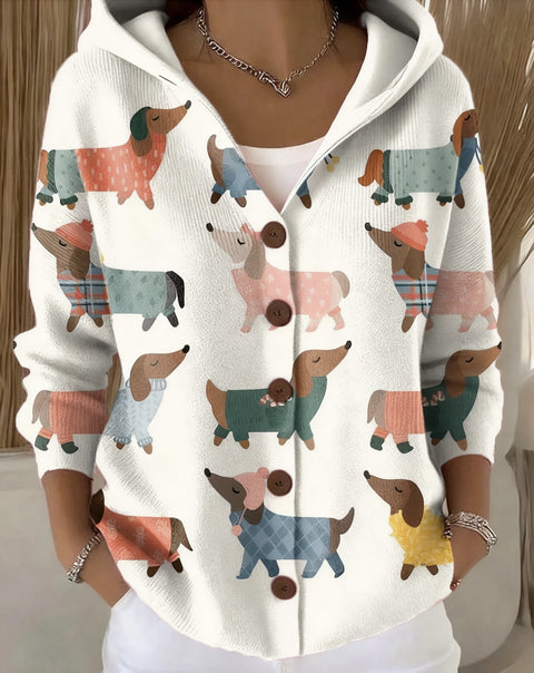 Button knitted hooded cardigan jacket autumn and winter new m303072