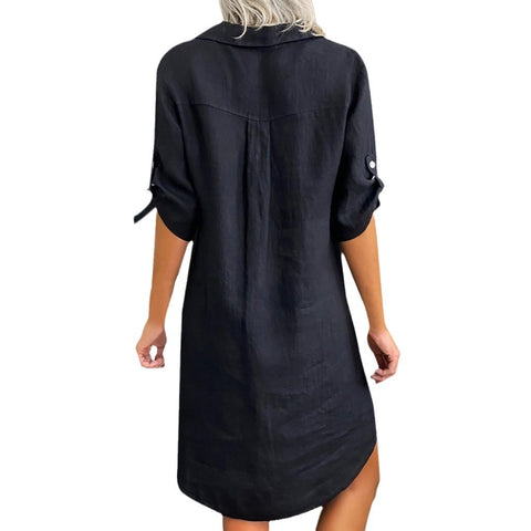 Nordic wind rayon short-sleeved shirt skirt m300062