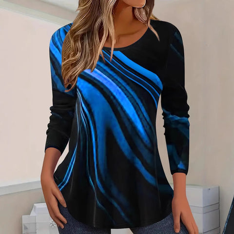 Fashion loose high-quality casual versatile colorful long-sleeved crew neck T-shirt m301757