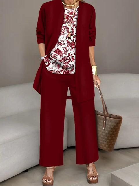 3D printed 3-piece set top vest trousers m302613