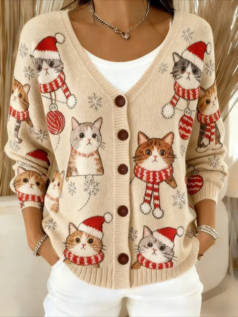Button knitted hooded cardigan jacket autumn and winter new m303072