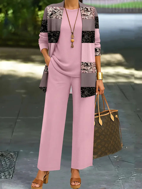 3D printed 3-piece set top vest trousers m302613