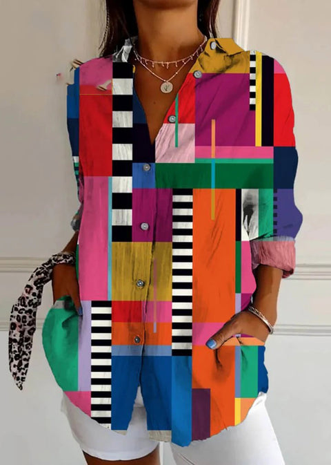 European and American trend long-sleeved shirt printing 3D shirt floral pattern m301726