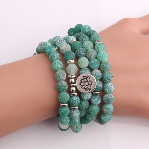 8Mm new Amazon bracelet 108 Buddha beads lotus multi-circle bracelet tree of life pendant item sweater chain m3331309