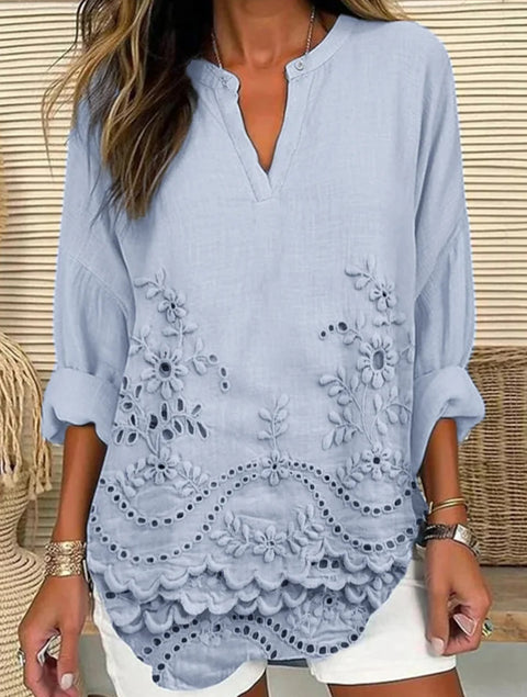 Floral 3D digital printing women's fashion crew neck loose shirt top m301357