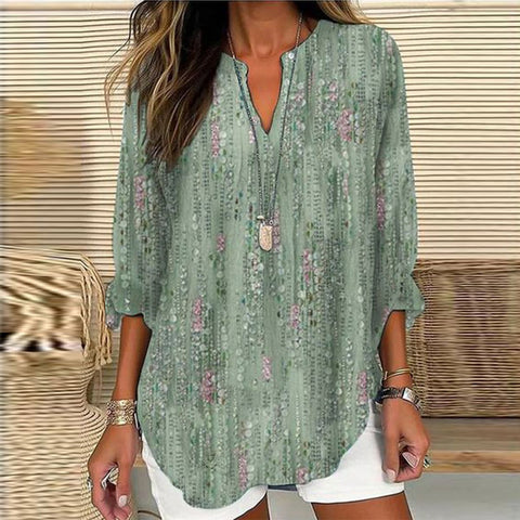 Women's summer small V-neck long-sleeved casual temperament T-shirt long-sleeved m301363