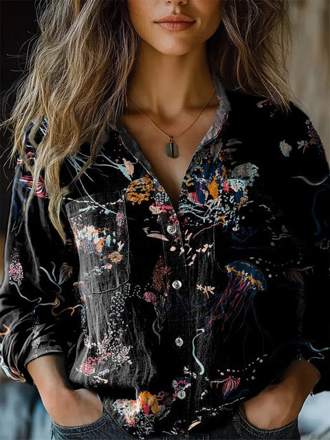 V-neck printed shirt m302770