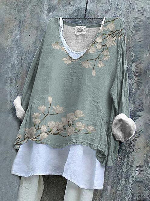 V-neck single piece long sleeve 3D digital printing m301043