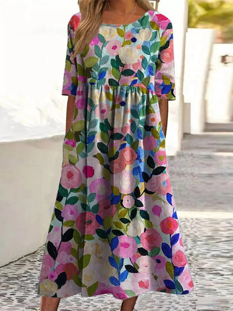 Fashion digital print big wide dress m302128