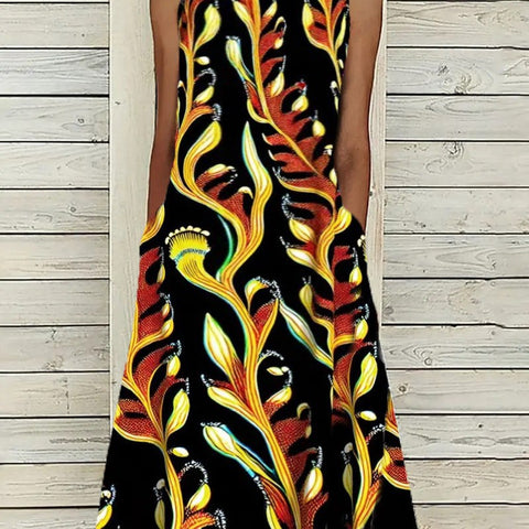 Vest print elegant plus size dress m301207