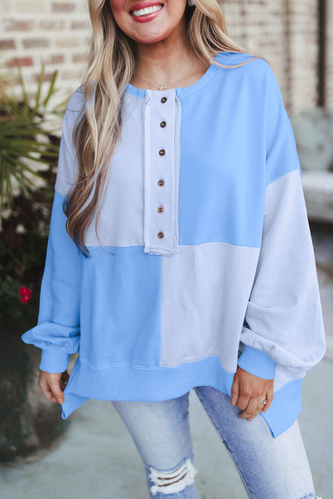 Splicing contrasting fleece buckle long lapel sweater women's upper m301011