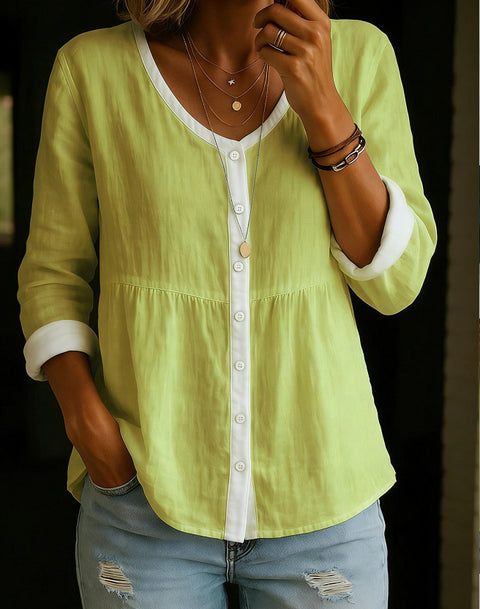 Crew Neck Women's Floral 3D Printed Women's Henley Shirt m302611