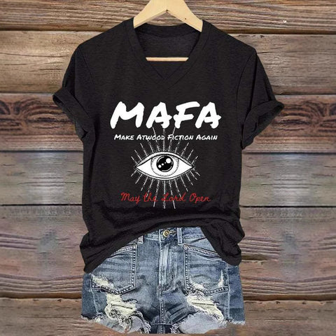 3D digital printing letter series women's V-neck short-sleeved T-shirt m301557